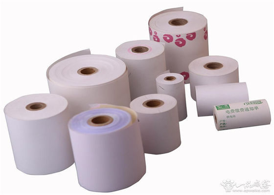 Papier thermosensible Rolls de caisse enregistreuse de blanc de certificat de FSC pour le restaurant